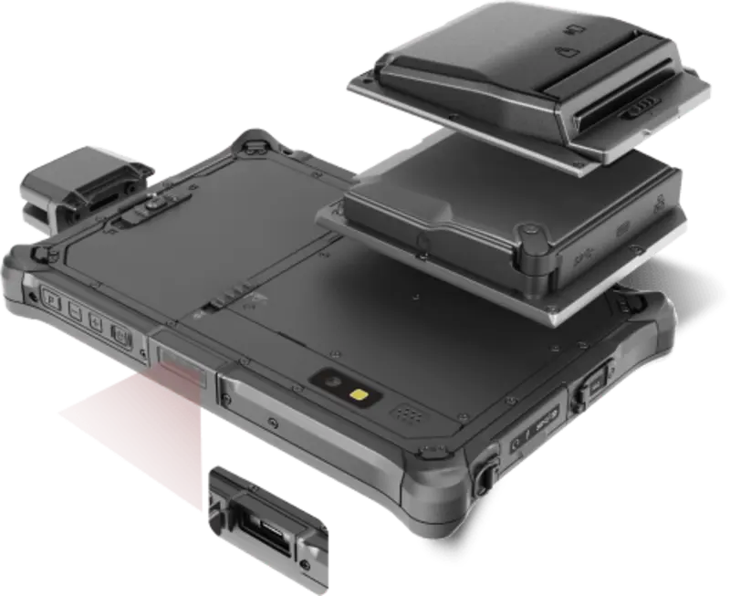 Durabook R8 mit wählbarem Erweiterungsmodul, unter anderem als Smartcard-Leser