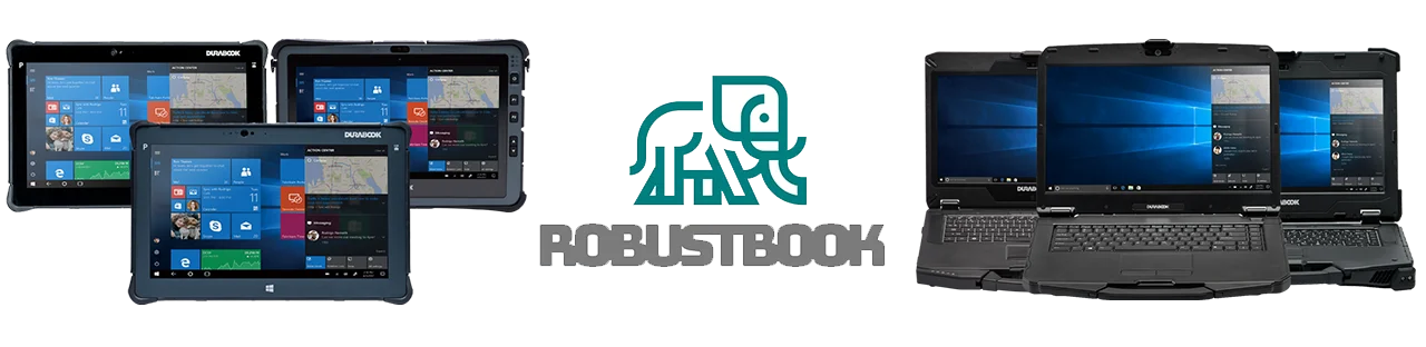 Robustbook Header mit Logo und Geräteübersicht